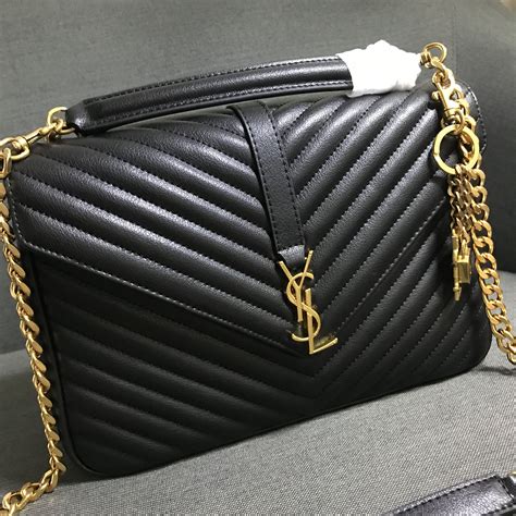 black and gold ysl bag|yves saint laurent bag price.